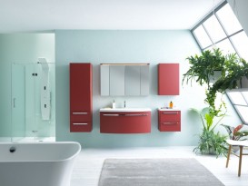 Тумба з раковиною Kolpa-san Adele UA 110 111Х50 см ДСП з 3D плівкою червоний матовий 528690