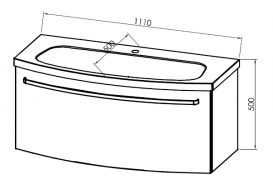 Тумба з раковиною Kolpa-san Adele UA 110 111Х50 см ДСП з 3D плівкою червоний матовий 528690