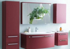 Тумба с раковиной Kolpa-san Adele OUA 90 91х50 см ДСП с 3D пленкой красный матовый 528660