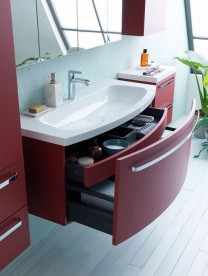 Тумба с раковиной Kolpa-san Adele OUA 90 91х50 см ДСП с 3D пленкой красный матовый 528660