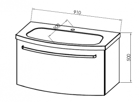 Тумба с раковиной Kolpa-san Adele OUA 90 91х50 см ДСП с 3D пленкой красный матовый 528660