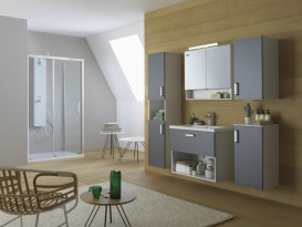 Тумба с раковиной Kolpa-san Evelin OUE 55 II 55.5х64.5 см ДСП серый/антрацит 562060