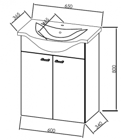 Тумба з раковиною Kolpa-san Fiona OUF 65 65х80СМ ДСП білий 507700