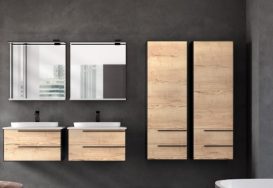 Тумба с раковиной Kolpa San Grace OUG 70 700x520x444 мм ДСП/МДФ дуб галифакс/черный матовый 546350