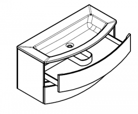 Тумба с раковиной Kolpa-san Iman OUI 100 100х50 см ДСП белый 536650
