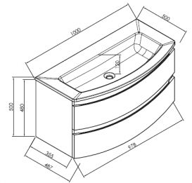 Тумба с раковиной Kolpa-san Iman OUI 100 100х50 см ДСП антрацит 536720