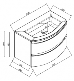Тумба з раковиною Kolpa-san Iman OUI 80 80х50 см ДСП білий 536700
