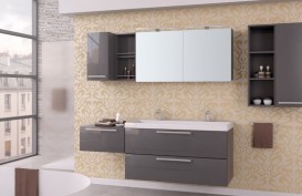 Тумба с раковиной Kolpa-san Jolie OUJ 120 120.6х66 см ДСП с ПВХ-пленкой антрацит 530500