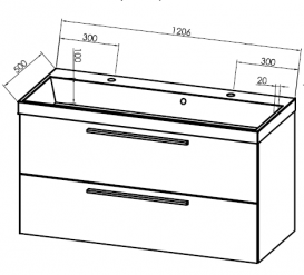 Тумба с раковиной Kolpa-san Jolie OUJ 120 120.6х66 см ДСП с ПВХ-пленкой антрацит 530500