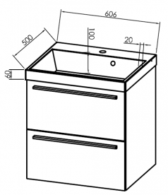 Тумба з раковиною Kolpa-san Jolie OUJ 60 60.6х66 см ДСП з ПВХ-плівкою білий 521510
