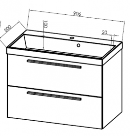 Тумба с раковиной Kolpa-san Jolie OUJ 90 90.6х66 см ДСП с ПВХ-пленкой сатин дуб 529210