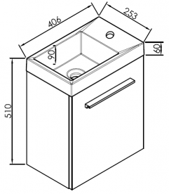 Тумба с раковиной Kolpa-san Kiki OUK 40 40.6х51см ДСП темный дуб 529100