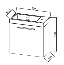 Тумба з раковиною Kolpa-san Kiki OUK 50 50.6х51см ДСП білий 538780