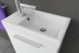 Тумба с раковиной Kolpa-san Kiki OUK 50 L 50.6х51 см левая ДСП белый 568080