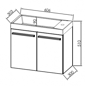 Тумба с раковиной Kolpa-san Kiki OUK 60 60.6х51см ДСП темный дуб 538810