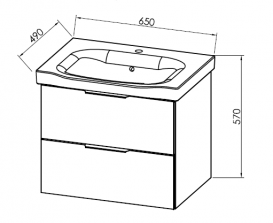 Тумба с раковиной Kolpa-san Lana OUL 65 II  65х57 см ДСП серый 510850