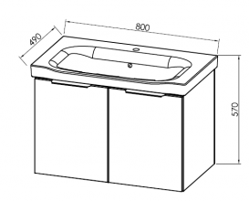 Тумба с раковиной Kolpa-san Lana OUL 80 80х57 см ДСП светлая акация 510890