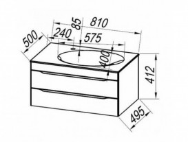 Тумба с раковиной Kolpa-san Malaya OUM 80 МДФ с 3D пленкой дуб 573610