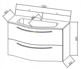 Тумба с раковиной Kolpa-san Nayra OUN 100 WH подвесная белый 507352