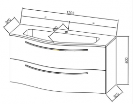 Тумба з раковиною Kolpa-san Nayra OUN 120 WH підвісна білий 507383