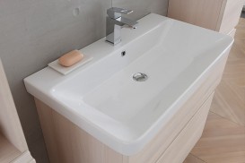 Тумба с раковиной Kolpa-san Oxana OUO 60 60.5х65.15 см ДСП с ПВХ-пленкой светлая акация 507170