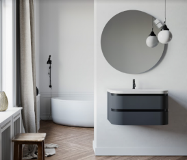 Тумба з раковиною Kolpa San Vittoria OUV 80 800x500x472 мм МДФ темно-сірий 546190