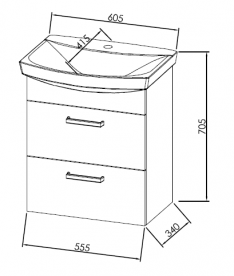 Тумба с раковиной Kolpa-san Viva OUV 60 60.5х70.5 см ДСП белый 505340