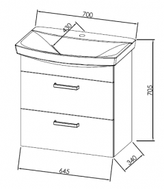 Тумба з раковиною Kolpa-san Viva OUV 70 70х70.5 см ДСП бежевий 505420