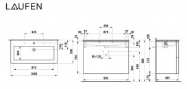Тумба з раковиною Laufen Kartell 100х50х72,6 см МДФ темно-сірий H8603376421041