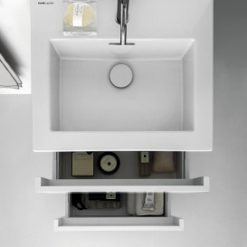 Тумба з раковиною Laufen Kartell 60х50х72,6 см МДФ галька сіра H8603336411041