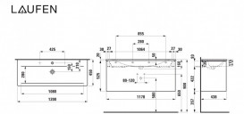 Тумба з раковиною Laufen Palace 120х45х54,5 см МДФ світлий в'яз H8607092621071