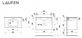 Тумба с раковиной Laufen Pro S 80х50х61 см ДСП темно-коричневый вяз H8649612631041