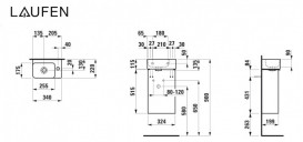 Тумба з раковиною Laufen Val S 34х22х63 см петлі праворуч МДФ сірий H8622802661061
