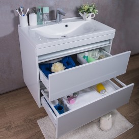 Тумба подвесная Буль-Буль Borneo 795х475х710 с раковиной Yonna 80 белый Borneo 800 (Borneo 800 + 0608101)