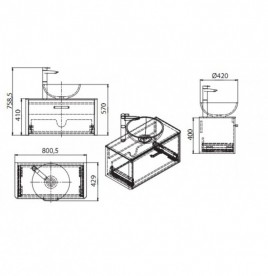 Тумба с раковиной подвесная Буль-Буль Fiji 80 и столешницей венге FIJI 80 (Fiji 80 + 0304101)