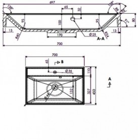 Тумба подвесная Буль-Буль Sherman 692х442х710 с раковиной Signe 700 белый 11607012200