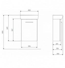 Тумба з раковиною підвісна Kolo Nova Pro 45 см сірий ясен M39008000