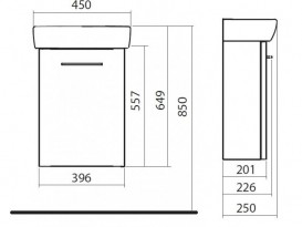 Тумба з раковиною підвісна Kolo Nova Pro 45 см сірий ясен M39009000