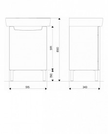 Тумба с раковиной подвесная Kolo Rekor 60 см белый глянец K99026000
