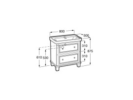 Тумба с раковиной Roca Carmen Unik 50х80 МДФ/ДСП матовый белый A851369415