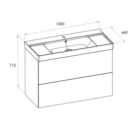 Тумба с раковиной Roca Ella 100x46 см ДСП белый глянец A851914806