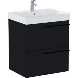 Тумба с раковиной Roca Ella 60x46 см ДСП черный матовый A851910532