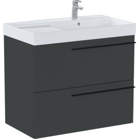 Тумба с раковиной Roca Ella 80x46 см чаша справа ДСП оникс матовый A851913531