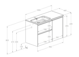 Тумба с раковиной Roca Gap Pro 100,5х46 см левосторонняя ДСП светлый дуб A852061464