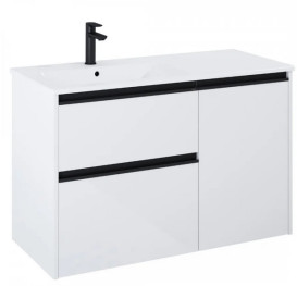 Тумба с раковиной Roca Gap Pro 100,5х46 см левосторонняя ДСП белый глянцевый A852061806