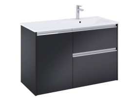 Тумба с раковиной Roca Gap Pro 100,5х46 см правосторонняя ДСП черный матовый A852063532