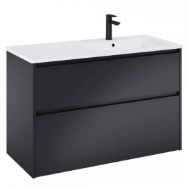 Тумба з раковиною Roca Gap Pro 100,5х46 см правостороння ДСП чорний матовий A852059532