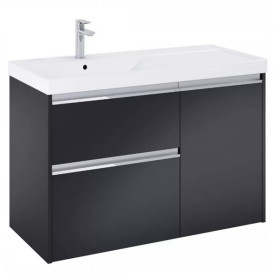 Тумба с раковиной Roca Gap Pro 100х46 см левосторонняя ДСП черный матовый A852062532