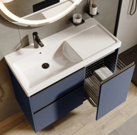 Тумба с раковиной Roca Gap Pro 100х46 см левосторонняя ДСП синий матовый A852062538