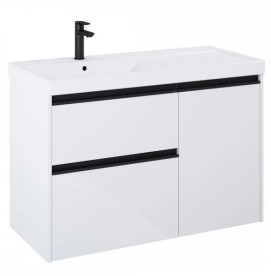 Тумба с раковиной Roca Gap Pro 100х46 см левосторонняя ДСП белый глянцевый A852062806